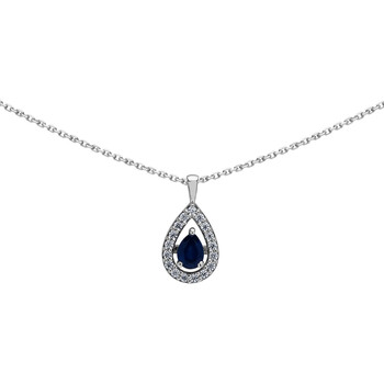 Collier Brillaxis  Collier  or blanc 18K goutte saphir oxydes