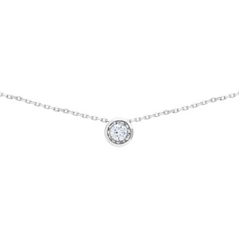 Collier Brillaxis  Collier  solitaire diamant clos or blanc