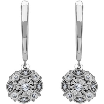 Boucles oreilles Brillaxis  Boucles d’oreilles or blanc pampille diamants