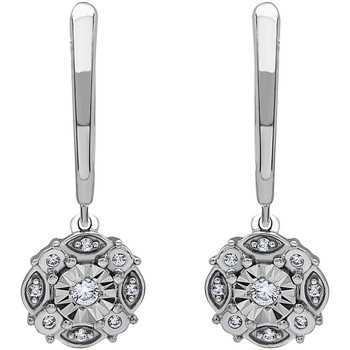 Boucles oreilles Brillaxis  Boucles d’oreilles or blanc pampille diamants