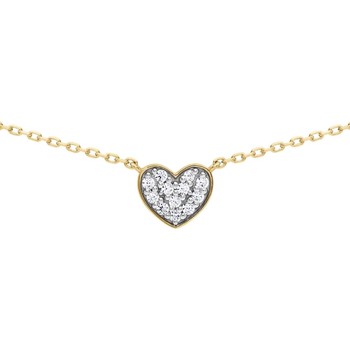 Collier Brillaxis  Collier  or jaune 18 carats coeur oxydes