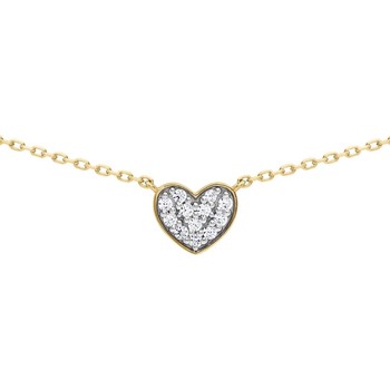 Collier Brillaxis  Collier  or jaune 18 carats coeur oxydes