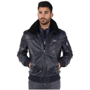 Blouson Patrouille De France  Blouson Redskins Rafal Ycon en cuir ref 42319 Marine