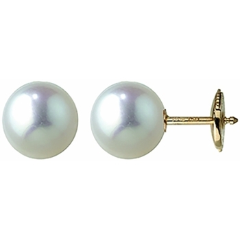 Boucles oreilles Brillaxis  Boucles d’oreilles or 18 carats perles Akoya  8/8,5 mm