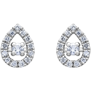 Boucles oreilles Brillaxis  Boucles d’oreilles goutte or blanc diamants