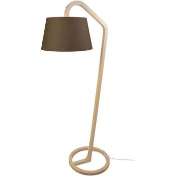 Lampadaires Tosel  Lampadaire arqué bois naturel et marron