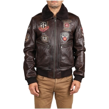 Blouson Redskins  Blouson en cuir homme  Ref 58621 Marron