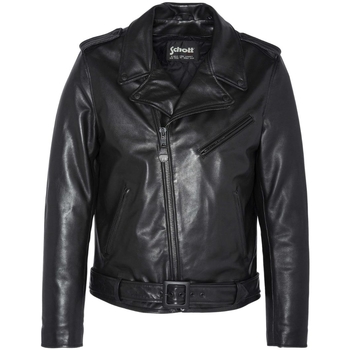 Blouson Schott  Blouson Perfecto avec ceinture homme  ref 54265 noir