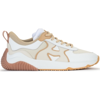 Baskets Hogan  Sneaker H597 in pelle e tessuto bianco e beige