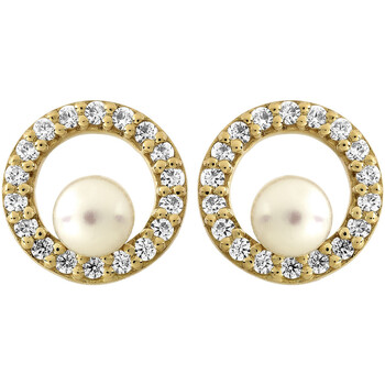 Boucles oreilles Brillaxis  Boucles d’oreilles cercle or perle de curture oxydes