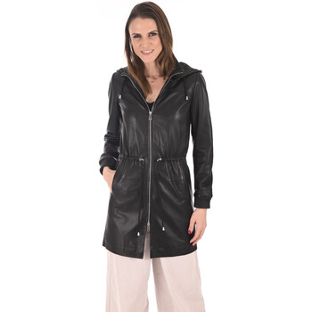 Veste Giorgio & Mario  Veste 3/4 capuche cuir agneau-043195