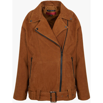 Veste Giorgio & Mario  Blouson cuir velours cognac-045658