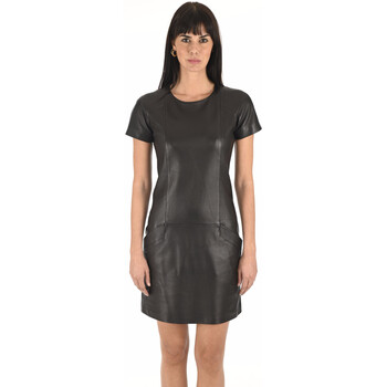Robe La Canadienne  Robe cuir agneau noire-033873