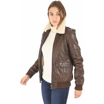 Blouson La Canadienne  Pilote femme agneau cognac-041549
