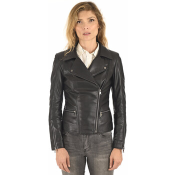 Blouson La Canadienne  Blouson cuir agneau noir-045177