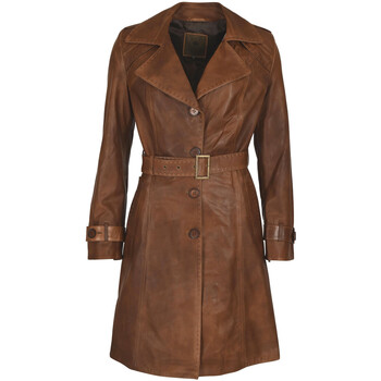 Manteau La Canadienne  Trench cuir marron-046610