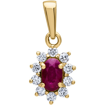 Pendentifs Brillaxis  Pendentif  marguerite or rubis diamants