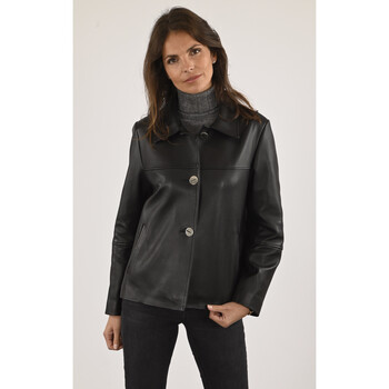 Veste La Canadienne  Veste confort cuir noir-046258