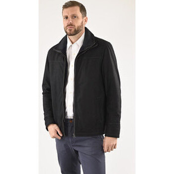 Blouson La Canadienne  Surveste confort cuir nubuck marine-046663