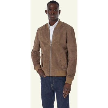 Blouson Serge Pariente  Blouson cuir velours ME888 Taupe-045747