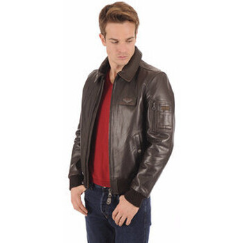 Blouson Redskins  Blouson pilote cuir Texaco marron-029511