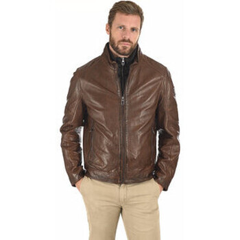 Blouson Milestone  Blouson col montant agneau marron-045143