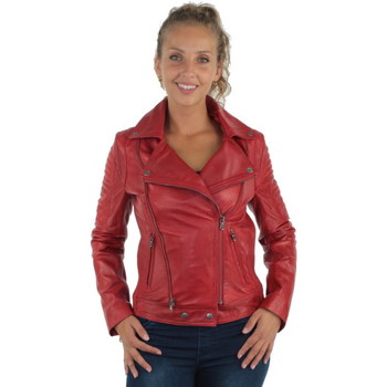 Blouson Giovanni  Blouson en cuir  ref_37206 Rouge