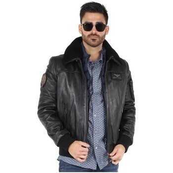 Blouson Patrouille De France  Blouson Redskins Rafal Ycon en cuir ref_trk42319 Noir