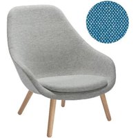 About A Lounge Chair High AAL 92 – chêne savonné – Hallingdal 840 – beige/turquoise – Hay