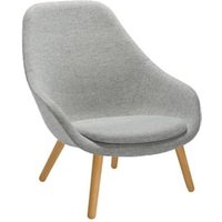 About A Lounge Chair High AAL 92 - vernis à base d'eau - Hallingdal 130 - gris moucheté - Hay