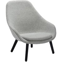 About A Lounge Chair High AAL 92 – vernis à base d’eau noir – Hallingdal 130 – gris moucheté – Hay