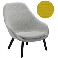 About A Lounge Chair High AAL 92 – vernis à base d’eau noir – Hallingdal 457 – moutarde – Hay