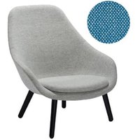 About A Lounge Chair High AAL 92 – vernis à base d’eau noir – Hallingdal 840 – beige/turquoise – Hay