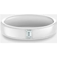 Alliance DB Classic Wide Court Poinçon un diamant en platine – De Beers Jewellers