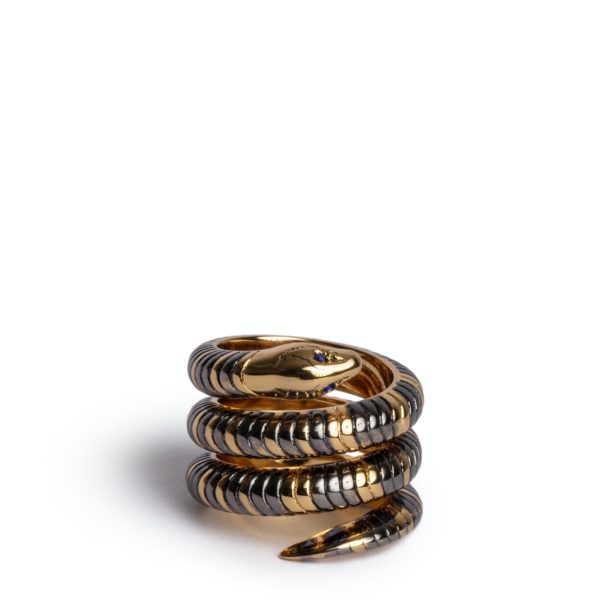 Bague Double Snake Shiny Gold – Taille 2 – Femme – Zadig & Voltaire