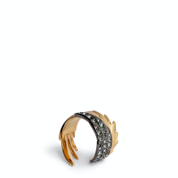 Bague Rock Feather Old Gold – Taille 2 – Femme – Zadig & Voltaire