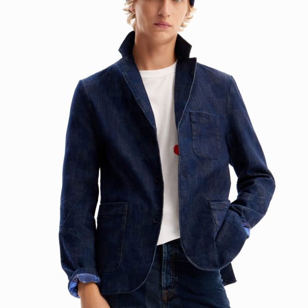 Blazer jean carreaux Desigual