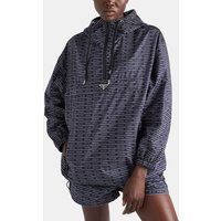 Blouson coupe vent à enfiler nylon capuche et signature - Prada