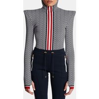Body à capuche en maille monogramme – Balmain