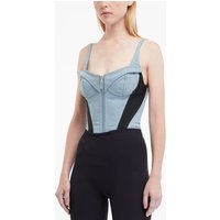 Body ajusté zippé empiècements denim coton stretch – Mugler