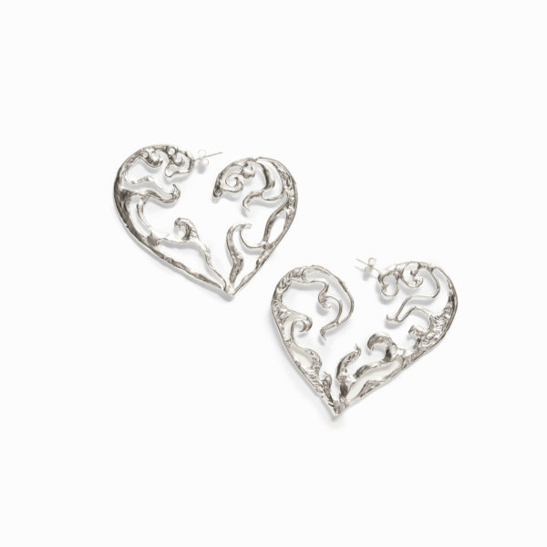 Boucles d’oreilles XL cœur plaquées argent Zalio – Desigual