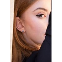 Boucles d&rsquo;oreilles clous en or blanc tanzanite serti diamants – Morganne Bello