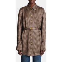 Chemise en soie à imprimé mini monogramme – Balmain