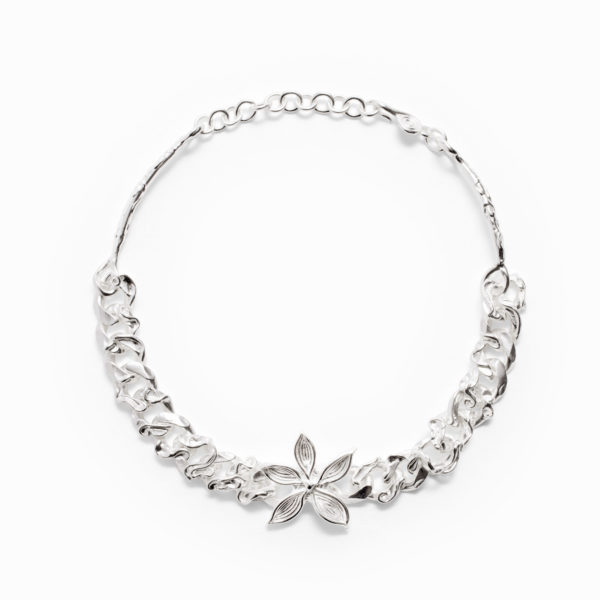 Choker fleur et chaîne plaqué argent Zalio – Desigual