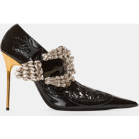 Escarpins Clara Western en cuir vernis patchwork – Balmain