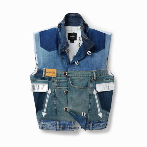 Gilet Icon jean Mickey Mouse – Blanc – Desigual