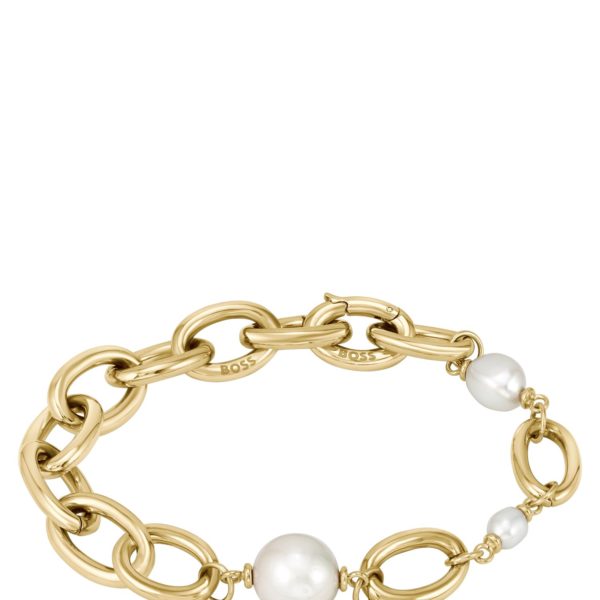 Bracelet chaîne doré avec perles d’eau douce – Hugo Boss