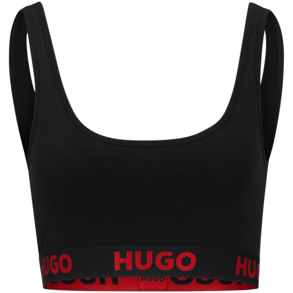 Hugo Boss Brassière en coton stretch avec bande logo