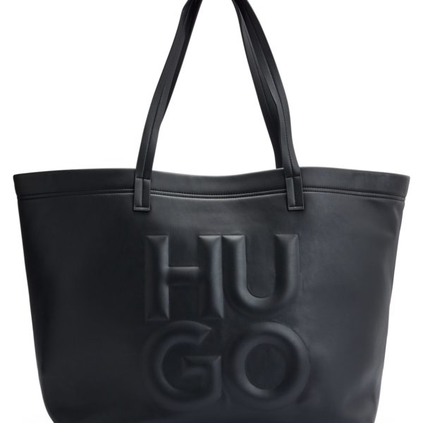 Cabas en similicuir avec logo revisité en creux – Hugo Boss