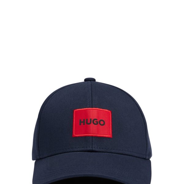 Casquette en twill de coton avec étiquette logotée rouge – Hugo Boss